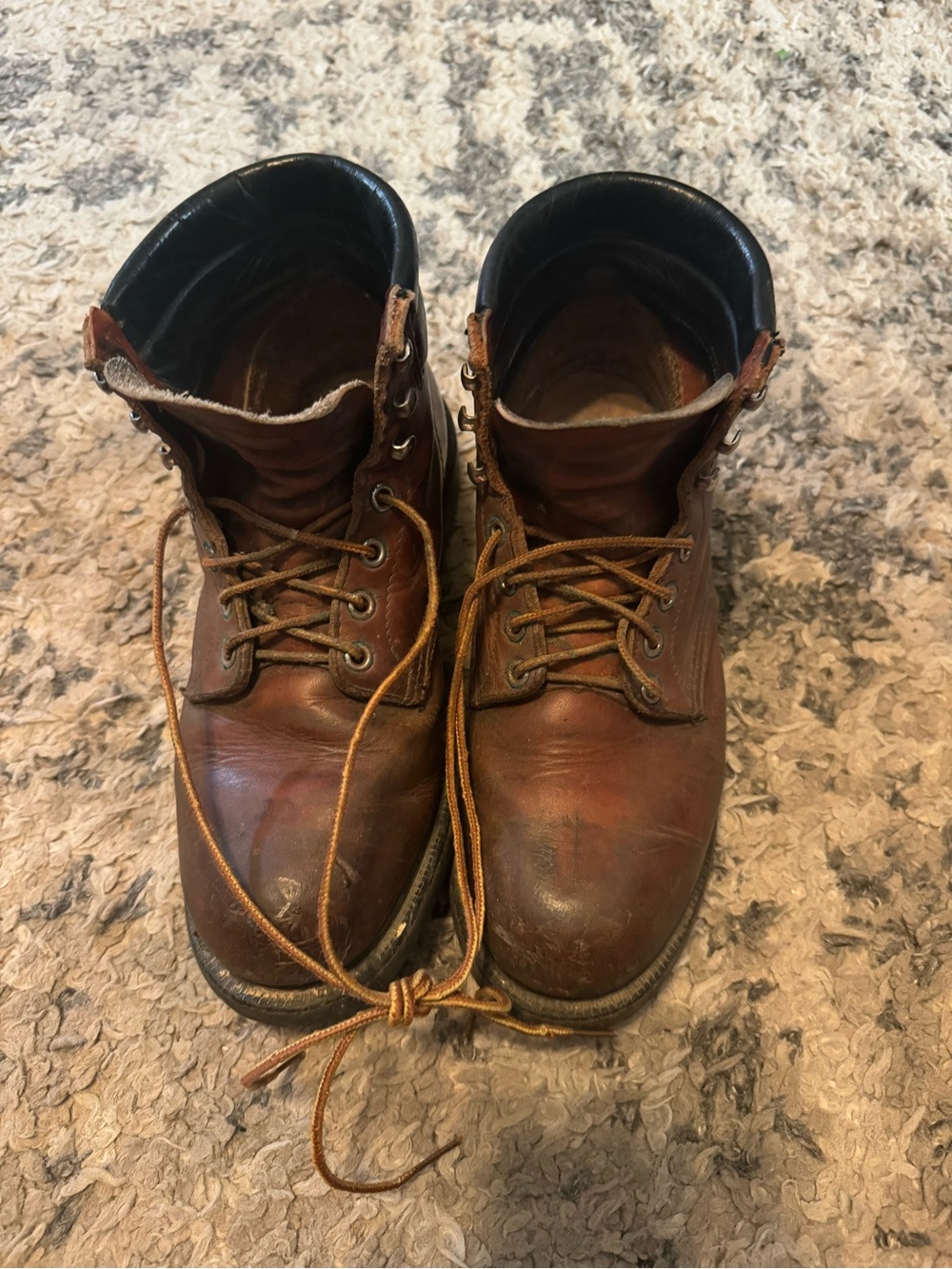 Vintage 1970’s Men's Brown Leather Lace-Up red wing Work Boots
